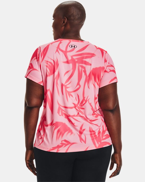 Women's UA Velocity Palm Print Short Sleeve, Pink, pdpMainDesktop image number 1